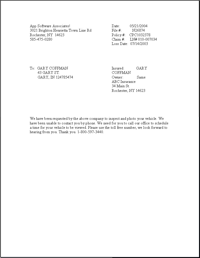 insurance assessor report template